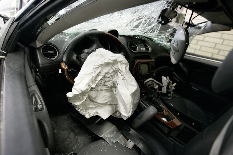 car accident with airbag deployed